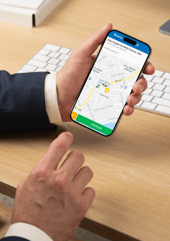 Aplicativo da Minas Táxi no celular